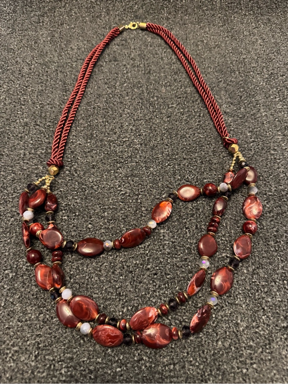 Red Multi-Strand Beaded Necklace - Women Jewelry - Picture 1 of 7